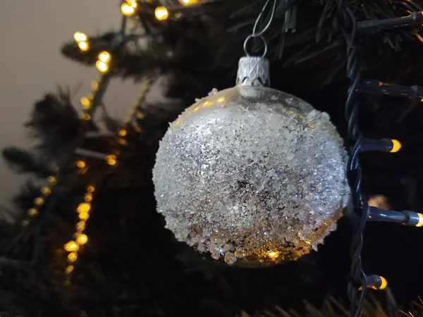 Décorations Sur Sapin Noël Hiver Slovaquie — Photo