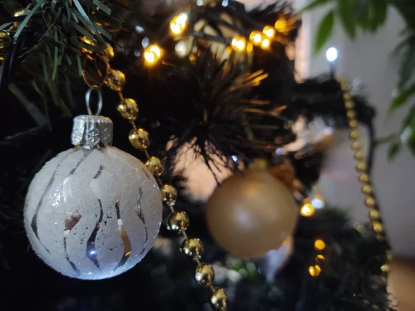 Dekorace Vánočním Stromečku Během Zimy Slovensko — Stock fotografie