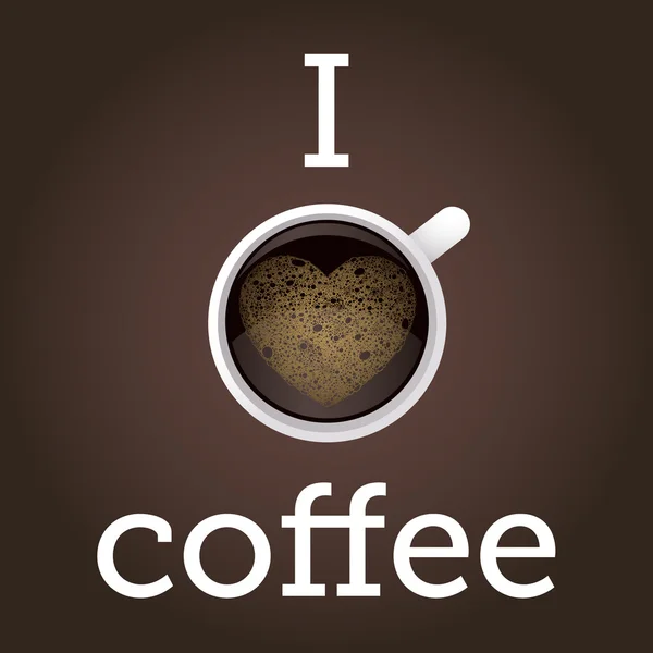 Ik hou van koffie poster — Stockvector