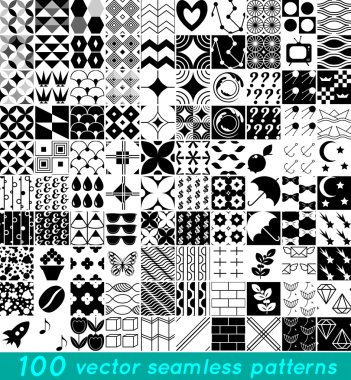100 vektör Dikişsiz desen set