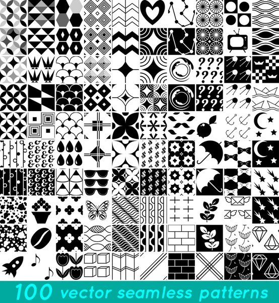 100 vektör Dikişsiz desen set