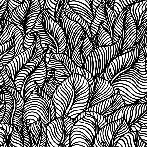 Patrón floral abstracto blanco y negro — Archivo Imágenes Vectoriales