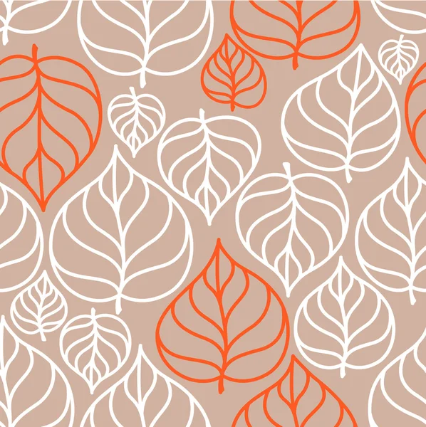 Doodle autumn leaves pattern — Stock Vector