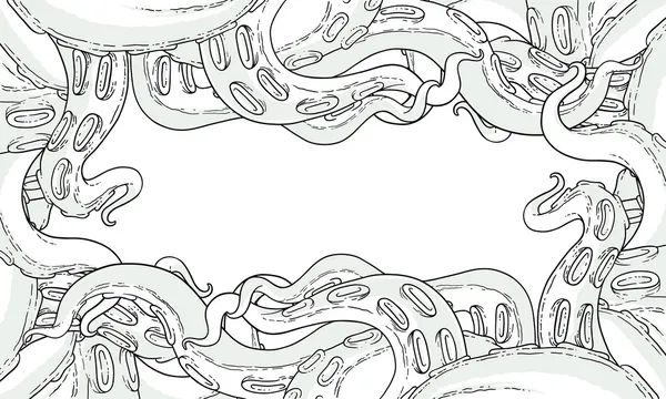 kare siyah beyaz tentacles ile