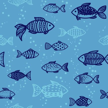 Balık ile vektörsüz desen