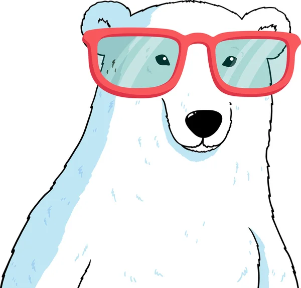 Hipster polar bear — Stock Vector