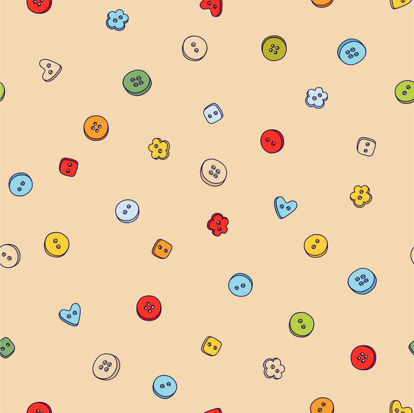 Pattern with buttons on a beige background