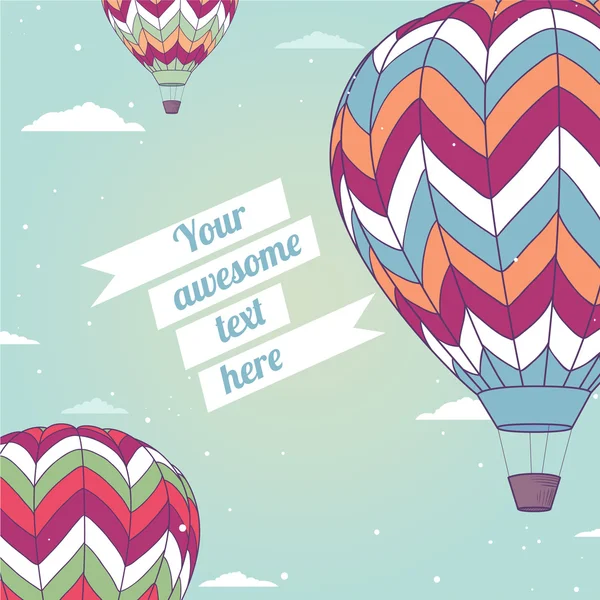 sıcak hava balonu ile Retro kartı