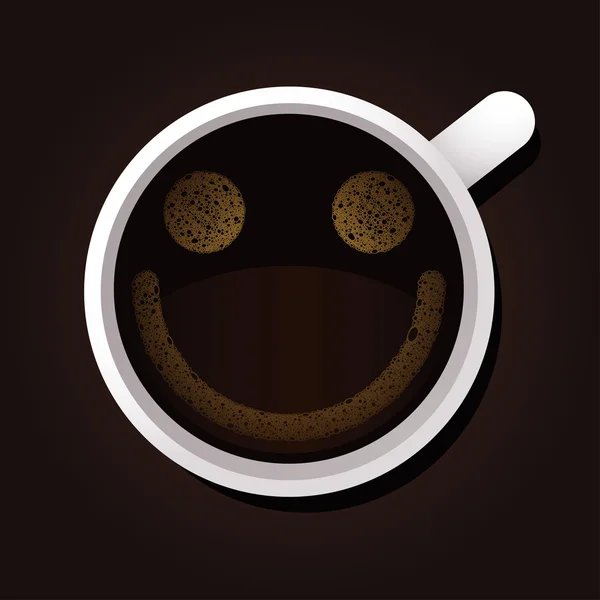 Šálek kávy s tvarem pěnu na povrchu kávy — Stockový vektor