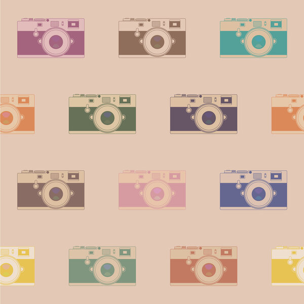 Шаблон с ретро камерами
