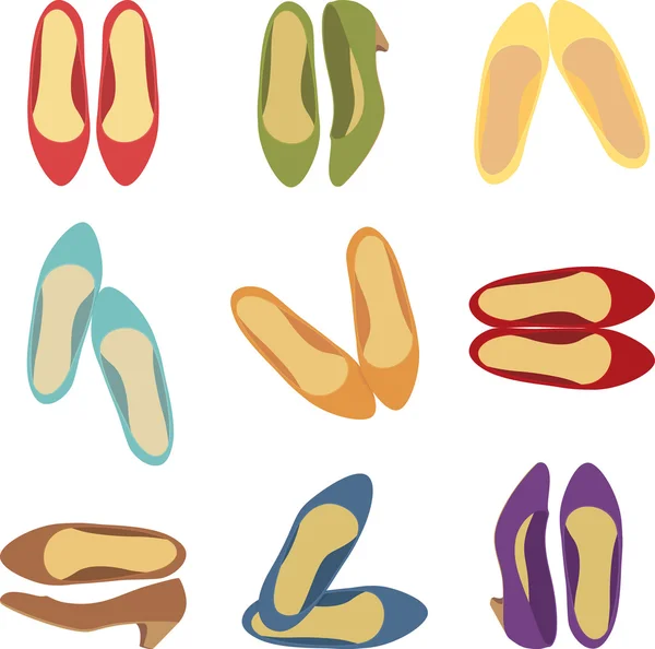 Візерунок з кольоровими взуття — 스톡 벡터