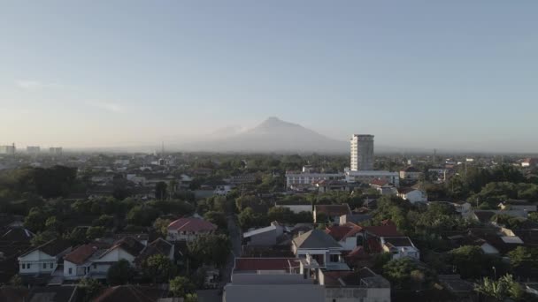 Vista Aérea Panorámica Del Monte Merapi Por Mañana Yogyakarta — Vídeo de stock