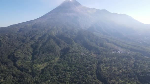 Blick Auf Den Merapi Eines Der Beliebtesten Ausflugsziele Yogyakarta Indonesien — Stockvideo