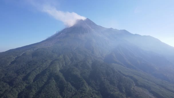 Vista Panorámica Montaña Merapi Uno Los Destinos Populares Yogyakarta Indonesia — Vídeo de stock