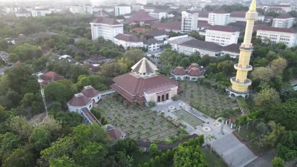 Yogyakarta Endonezya Daki Caminin Havadan Görünüşü — Stok video