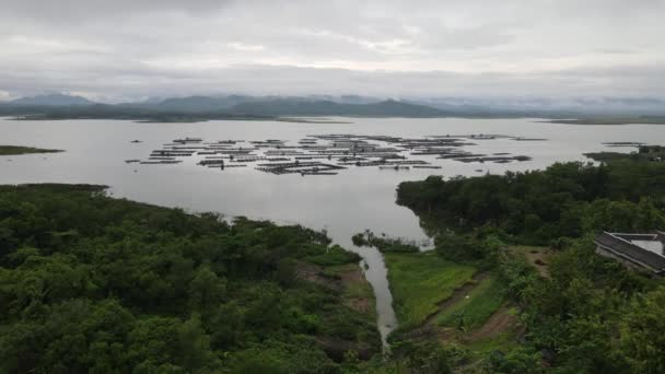 Widok Lotu Ptaka Jezioro Indonezji — Wideo stockowe