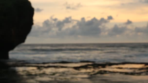 Blurry View Sunset Ocean Background Beach Indonesia — Vídeo de stock