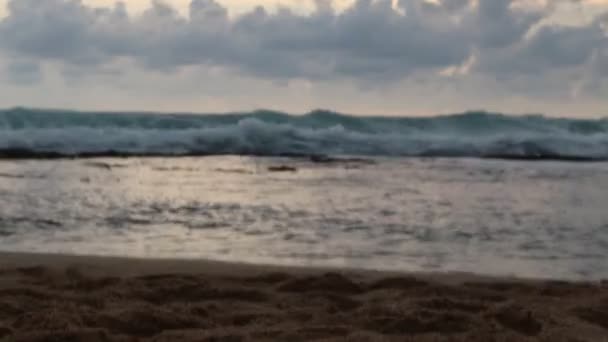 Dramatic Sea Sunrise Burning Sky Shining Golden Waves Indonesia — Stok video