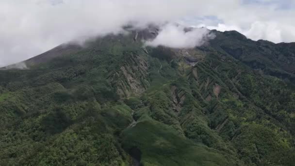 Zeitraffer Luftaufnahme Des Aktiven Merapi Mit Klarem Himmel Indonesien — Stockvideo