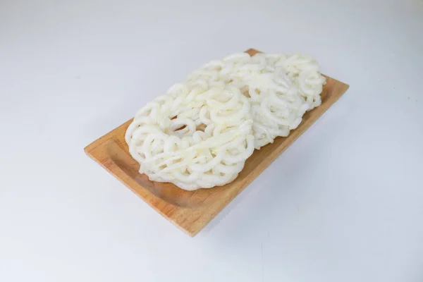 Kerupuk Ikan Putih Krupuk Warung Indonesische Traditionele Gefrituurde Crackers Gemaakt — Stockfoto