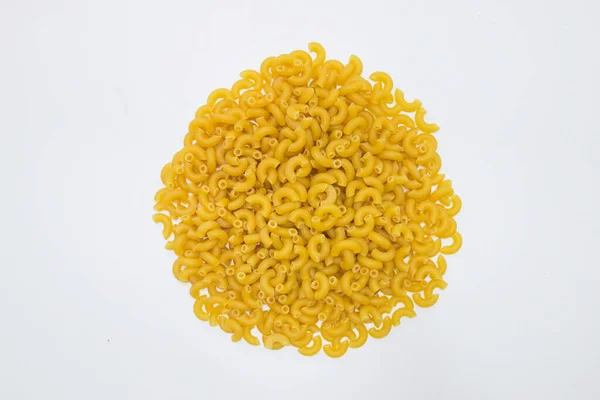 Top View Raw Macaroni White Background — Fotografia de Stock