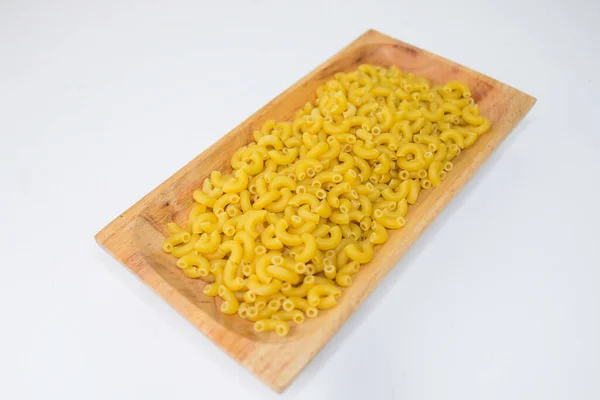 Top View Raw Macaroni White Background — Fotografia de Stock