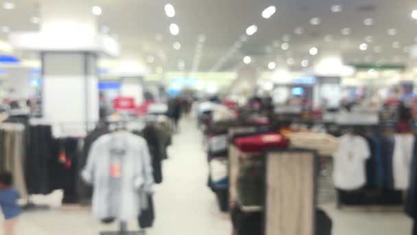 Abstrato Borrado Roupas Moda Loja Boutique Interior Shopping Center Com — Vídeo de Stock