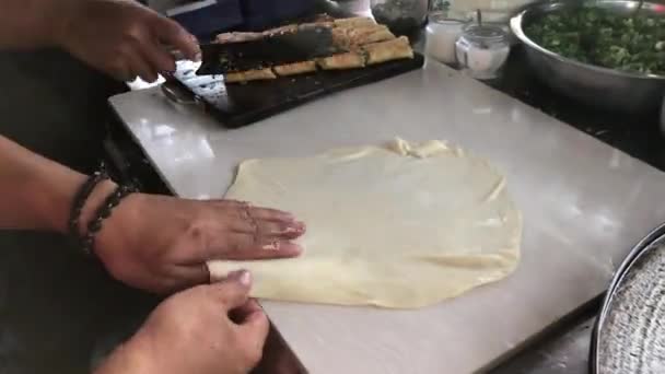 Process Making Cooking Martabak Telur Martabak Eggs Indonesian Street Food — Stock video