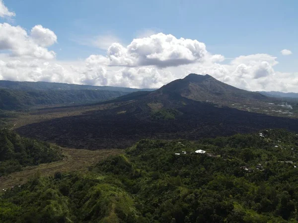 Aerial View Lava Field Mount Batur Bali — Fotografia de Stock
