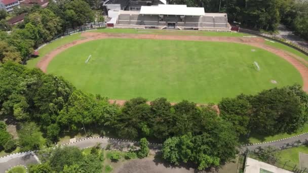 Vista Aérea Del Campo Fútbol Tradicional Indonesia — Vídeo de stock