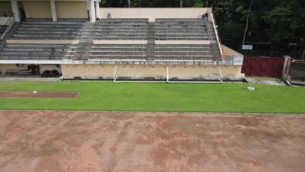 Letecký Pohled Sedadlo Stadionu Indonésii Běžeckou Tratí — Stock video