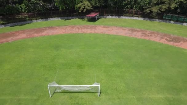 Letecký Pohled Tradiční Fotbalové Hřiště Indonésii — Stock video