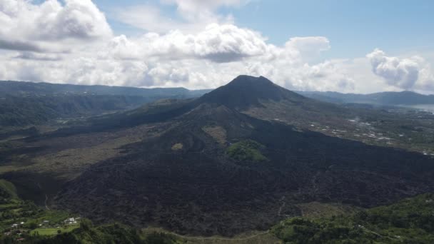 Aerial View Lava Field Mount Batur Bali — Stok video