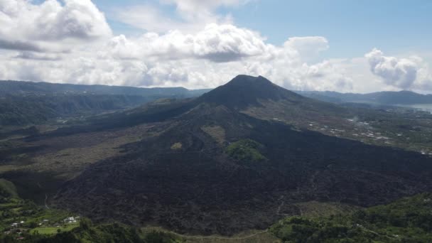 Aerial View Lava Field Mount Batur Bali — Αρχείο Βίντεο