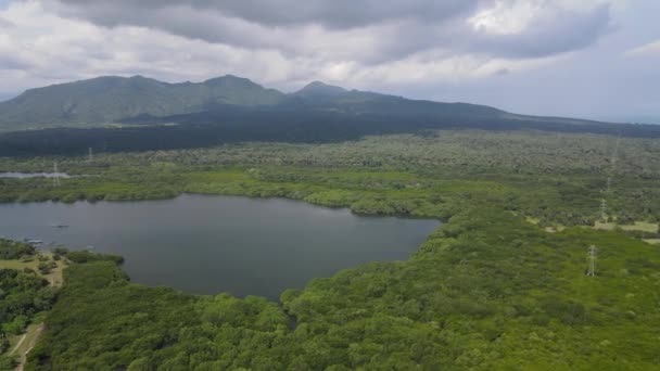 Aerial View West Bali National Park Indonesia — стоковое видео