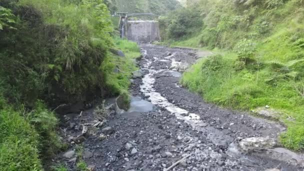 Aerial View Valley Small River Pluyon Merapi Mount Indonesia — Video Stock