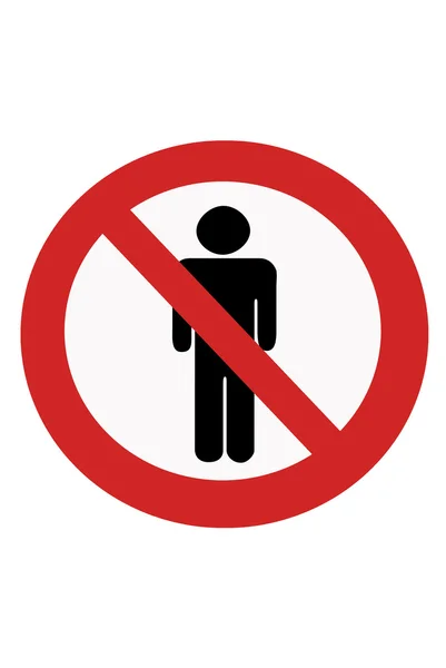 Знаки введення заборони чоловік . — стокове фото