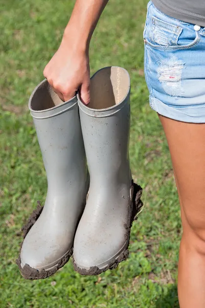 Muddy boots — Stock Photo, Image