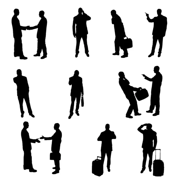 Silhouettes d'hommes d'affaires — Image vectorielle