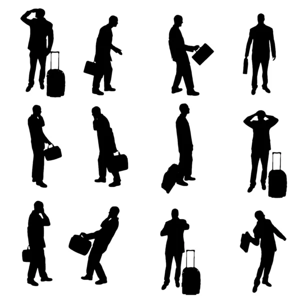 Silhouettes of businesspeople — Stock Vector