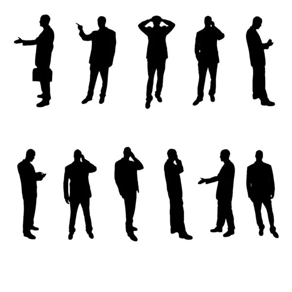 Silhouettes of businesspeople — Stock Vector