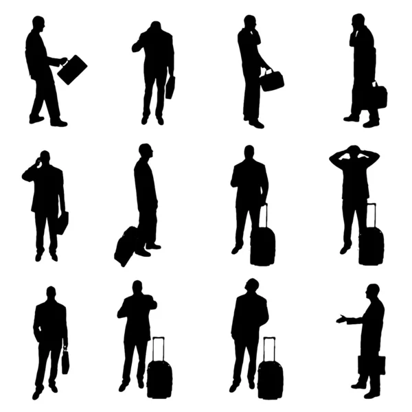 Silhouettes of businesspeople — Stock Vector