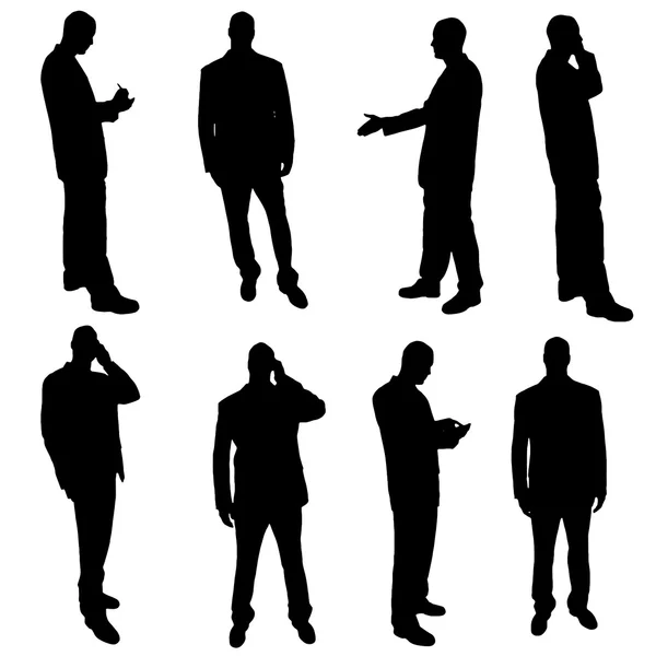 Silhouettes of businesspeople — Stock Vector