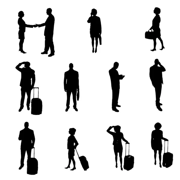 Silhouettes of businesspeople — Stock Vector