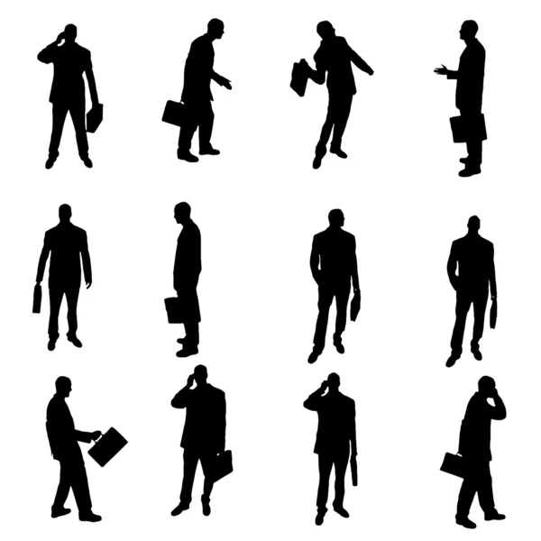 Silhouettes d'hommes d'affaires — Image vectorielle