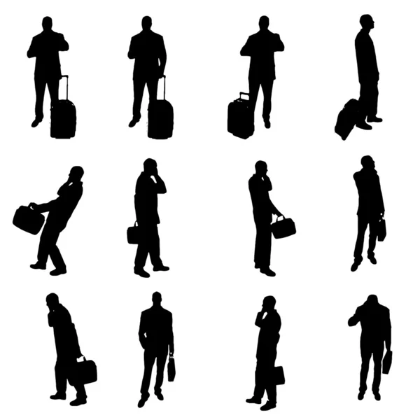 Silhouettes of businesspeople — Stock Vector