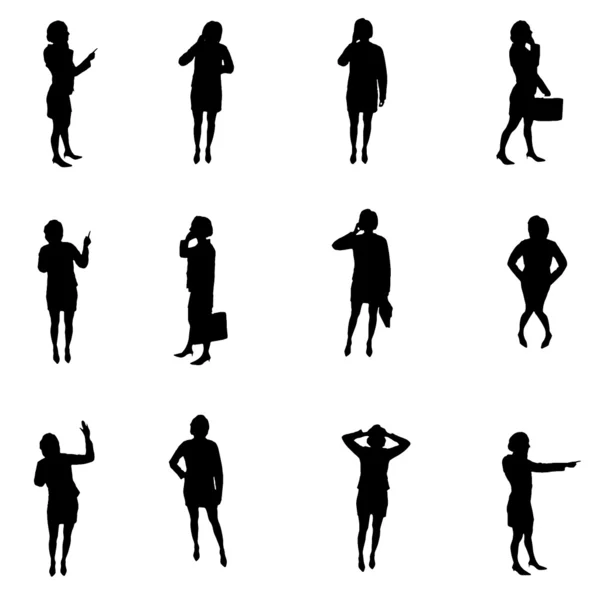 Silhouettes of woman — Stock Vector