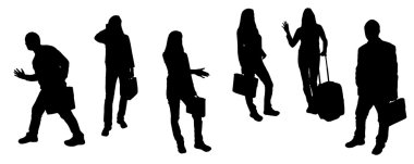 iş adamları, Vector silhouettes