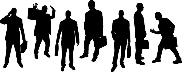 Vector silhouetten van ondernemers — Stockvector