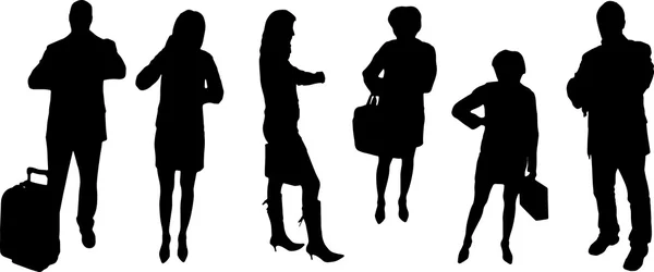 Vector Silhouettes of businesspeople — Stock Vector